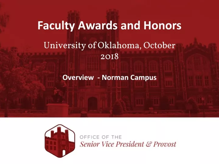 faculty awards and honors