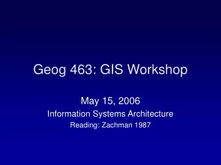 Geog 463: GIS Workshop