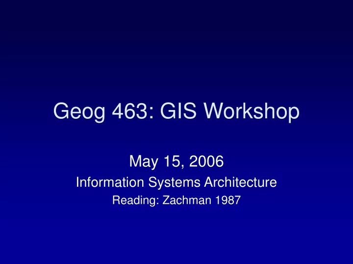 geog 463 gis workshop