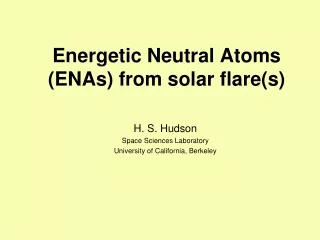 Energetic Neutral Atoms (ENAs) from solar flare(s)