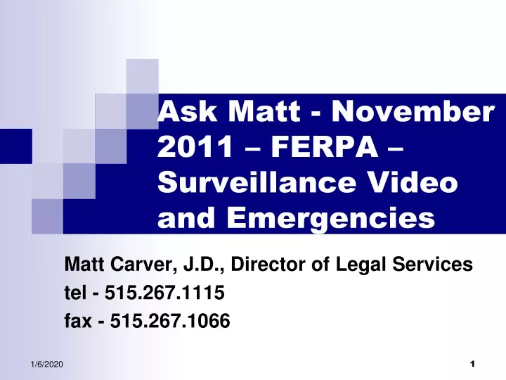 ask matt november 2011 ferpa surveillance video and emergencies