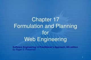 Chapter 17 Formulation and Planning for Web Engineering