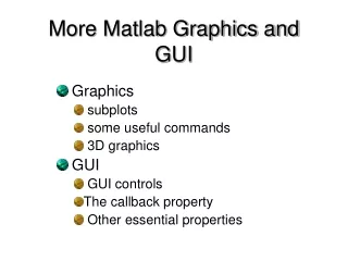 More Matlab Graphics and GUI