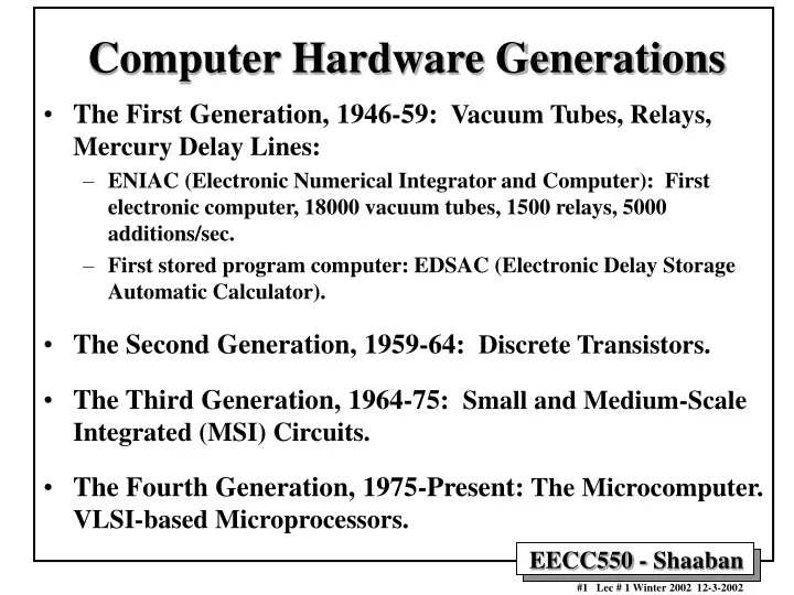 computer hardware generations