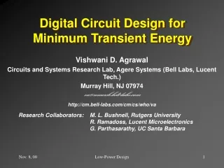 Digital Circuit Design for Minimum Transient Energy