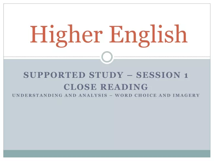 higher english