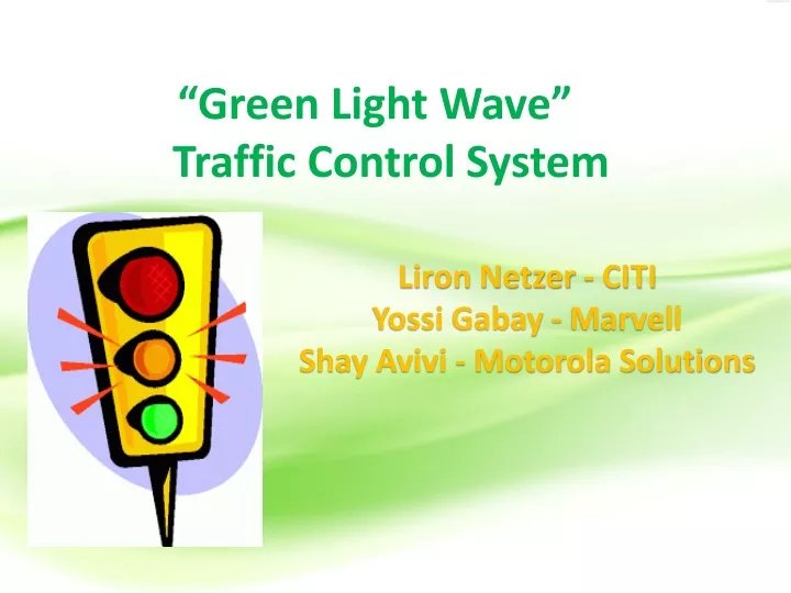 green light wave traffic control system