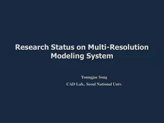 Research Status on Multi-Resolution Modeling System