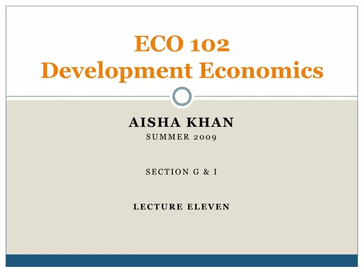 eco 102 development economics