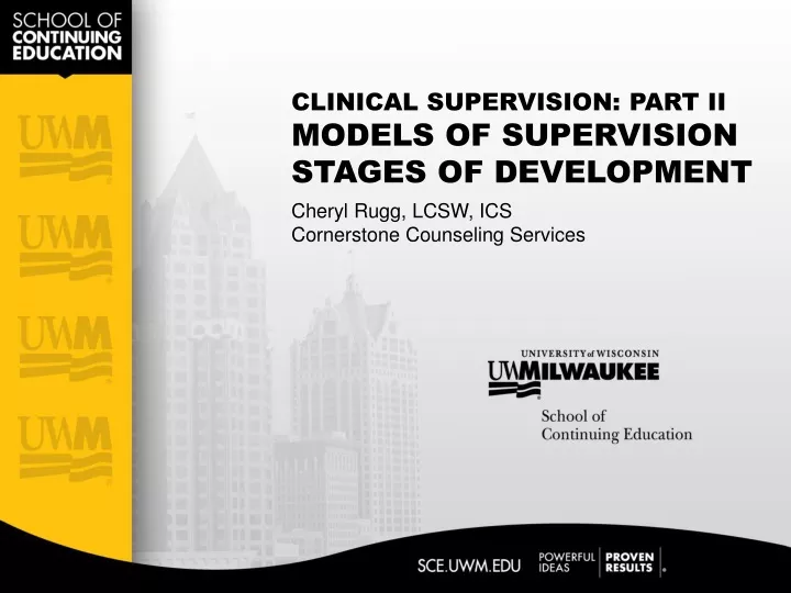 clinical supervision part ii models