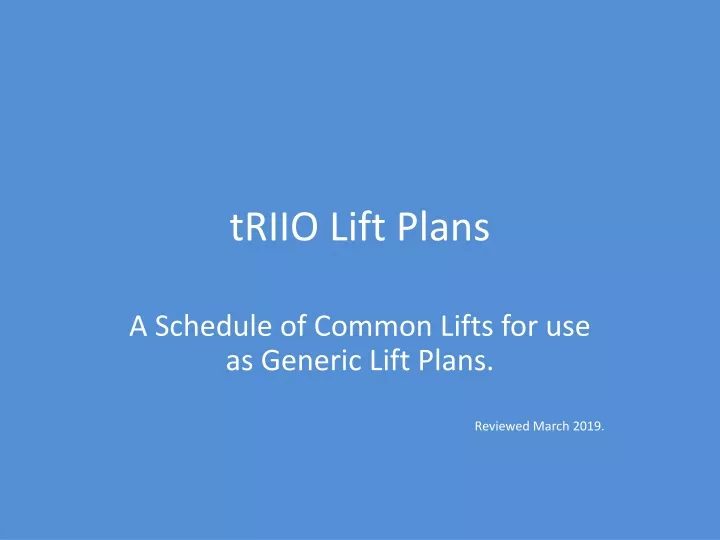 triio lift plans