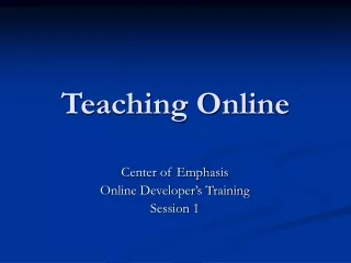 Teaching Online