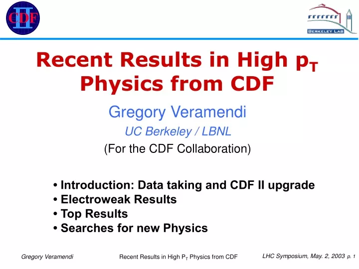recent results in high p t physics from cdf