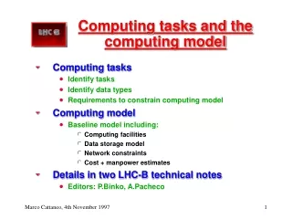 Computing tasks and the computing model