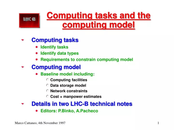 computing tasks and the computing model