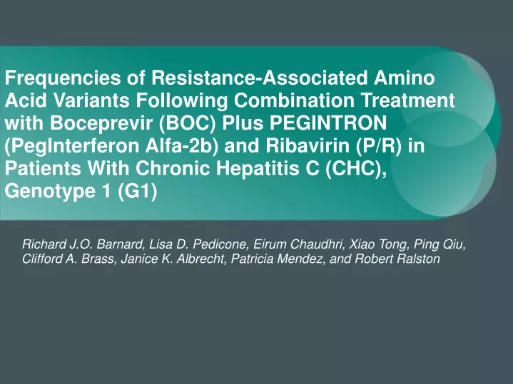 frequencies of resistance associated amino acid