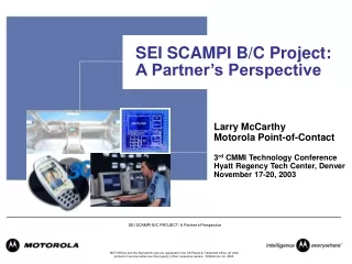 SEI SCAMPI B/C Project:  A Partner’s Perspective