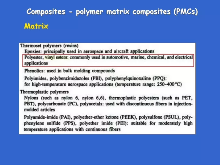 composites polymer matrix composites pmcs