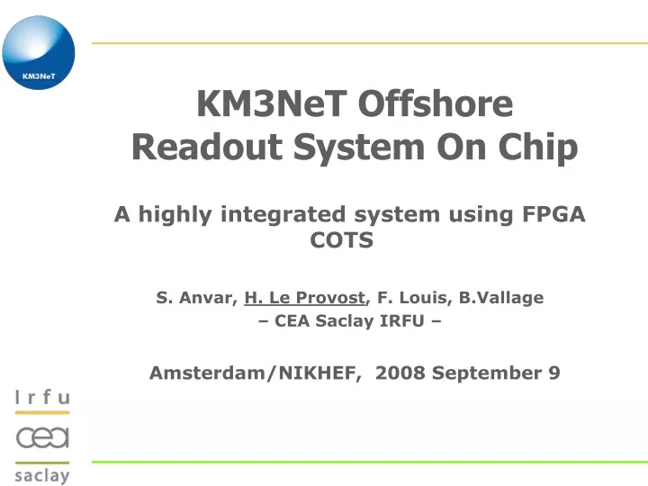 km3net offshore readout system on chip