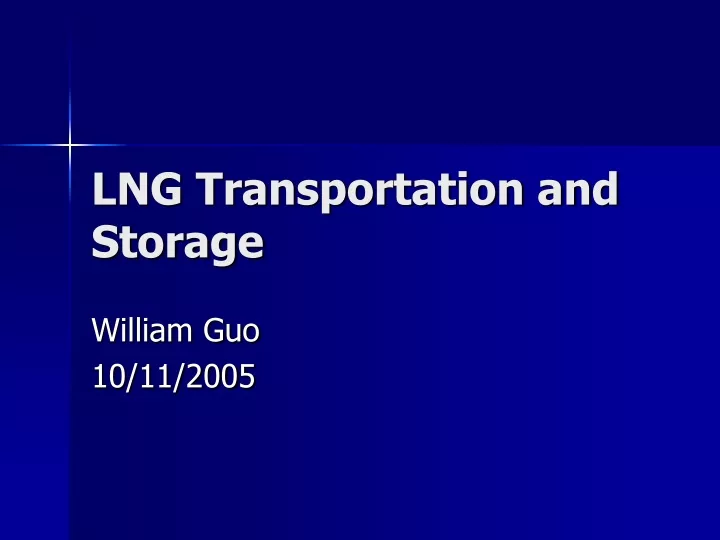 lng transportation and storage