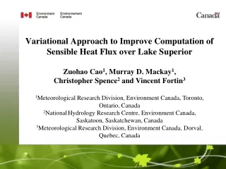 Variational Approach to Improve Computation of Sensible Heat Flux over Lake Superior