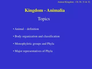 Kingdom - Animalia