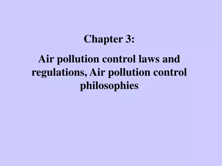chapter 3 air pollution control laws