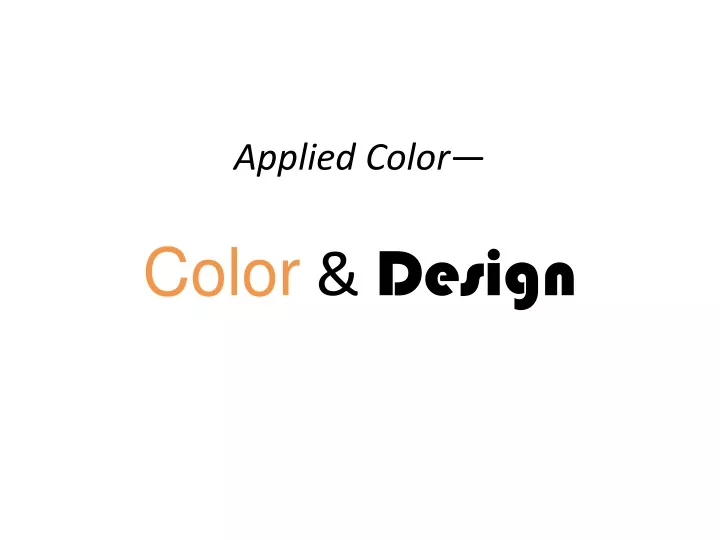 applied color color design