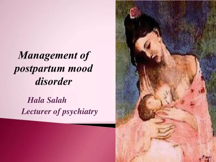 management of postpartum mood disorder