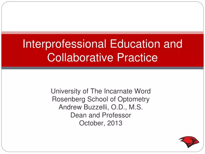 interprofessional education and collaborative practice