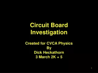 Circuit Board Investigation
