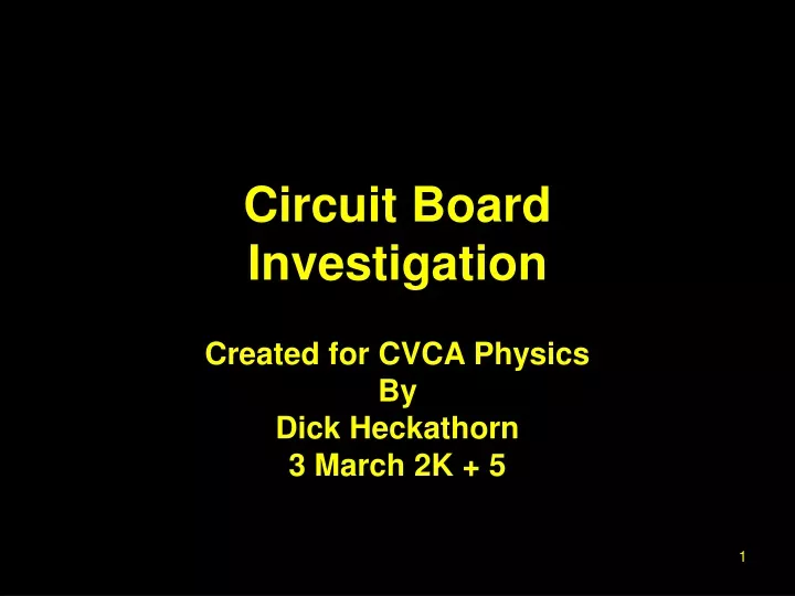circuit board investigation