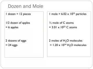 Dozen and Mole