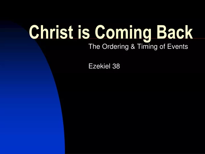 christ is coming back
