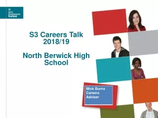 S3 Careers Talk 2018/19 North Berwick High School