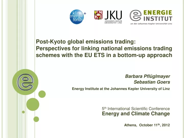 post kyoto global emissions trading perspectives
