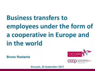 Business transfers to employees under the form of a cooperative in Europe and in the world