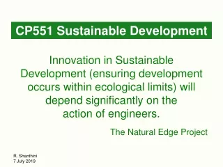 CP551 Sustainable Development