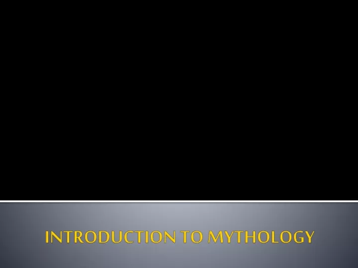 introduction to mythology