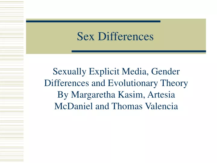 sex differences
