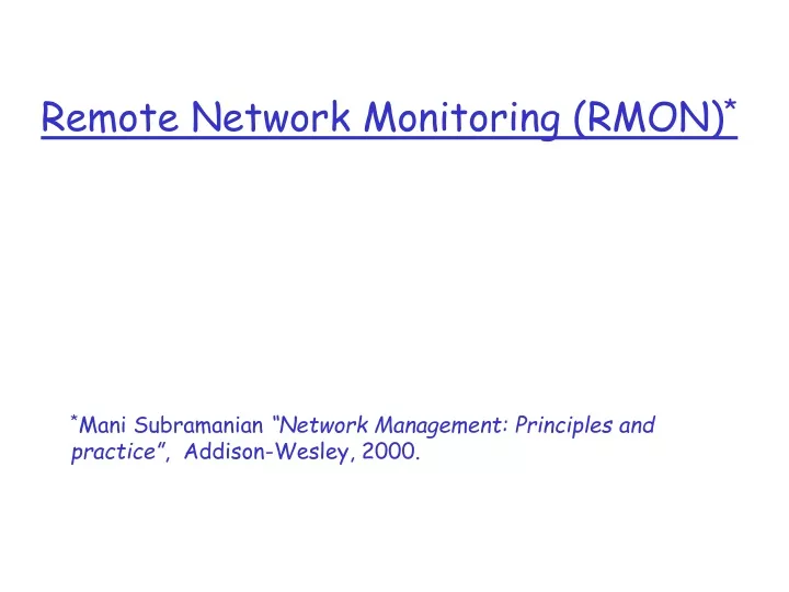 remote network monitoring rmon