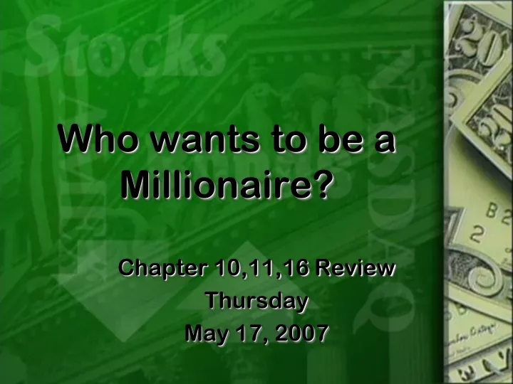 who wants to be a millionaire