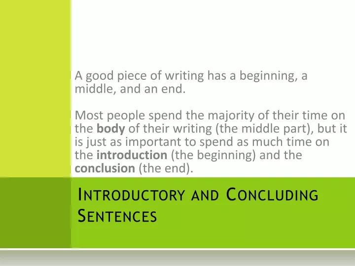 introductory and concluding sentences