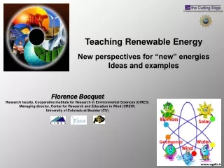 Teaching Renewable Energy New perspectives for “new” energies Ideas and examples