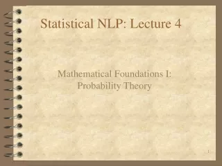 Statistical NLP: Lecture 4