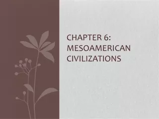 CHAPTER 6: MESOAMERICAN CIVILIZATIONS