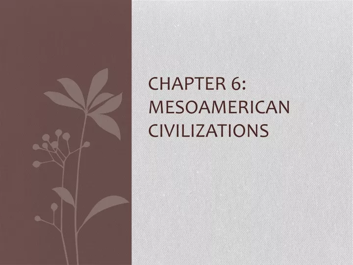 chapter 6 mesoamerican civilizations