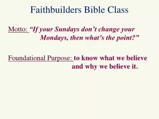 Faithbuilders Bible Class