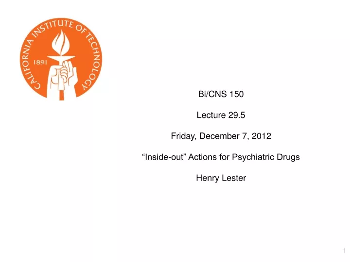 bi cns 150 lecture 29 5 friday december 7 2012