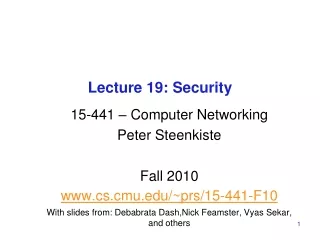 Lecture 19: Security